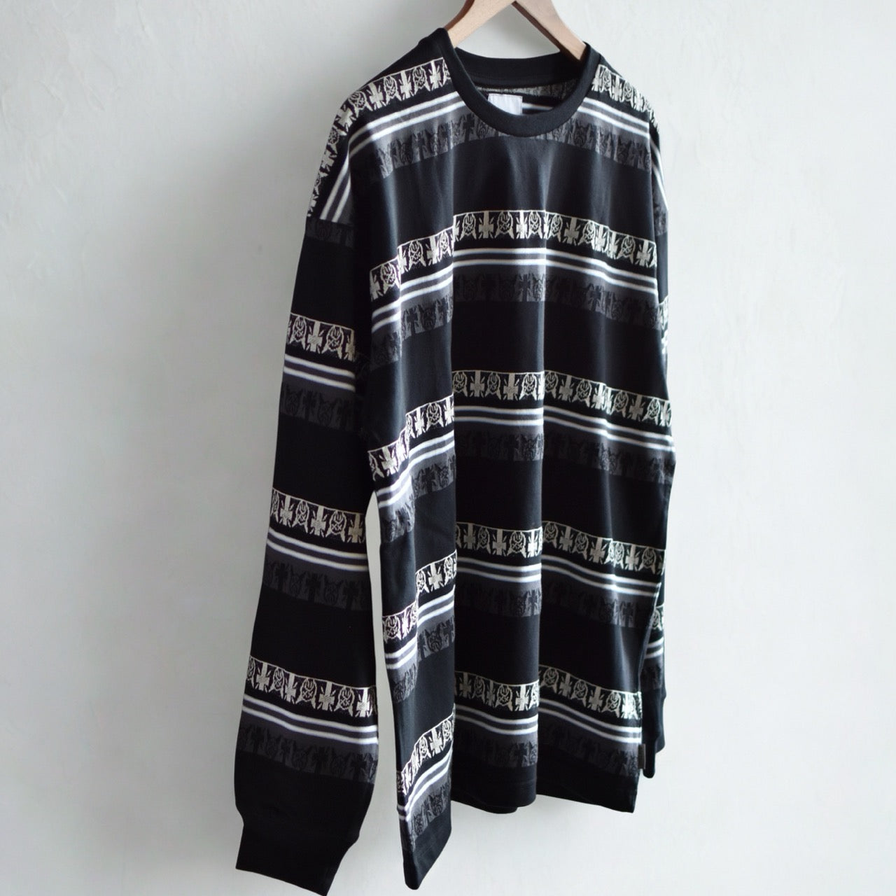 DT JACQUARD BORDER LS TEE