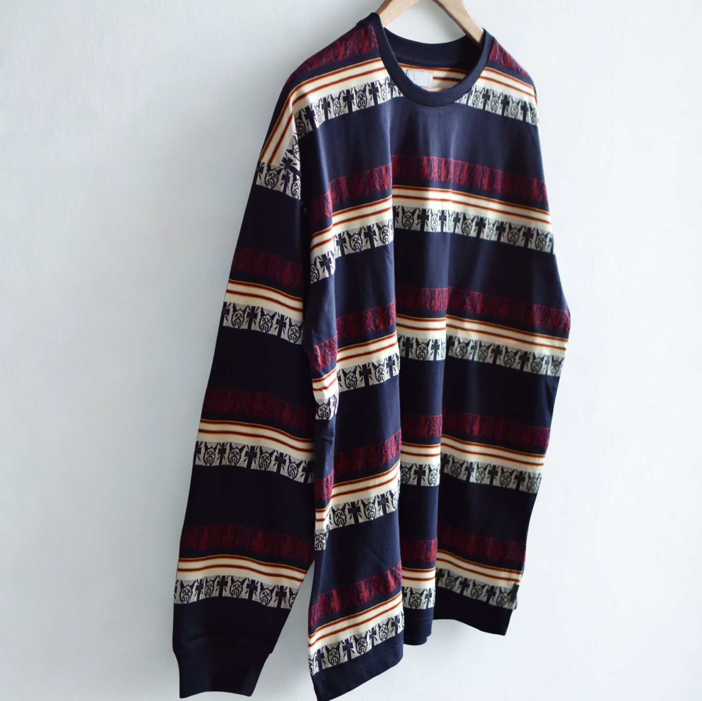 DT JACQUARD BORDER LS TEE