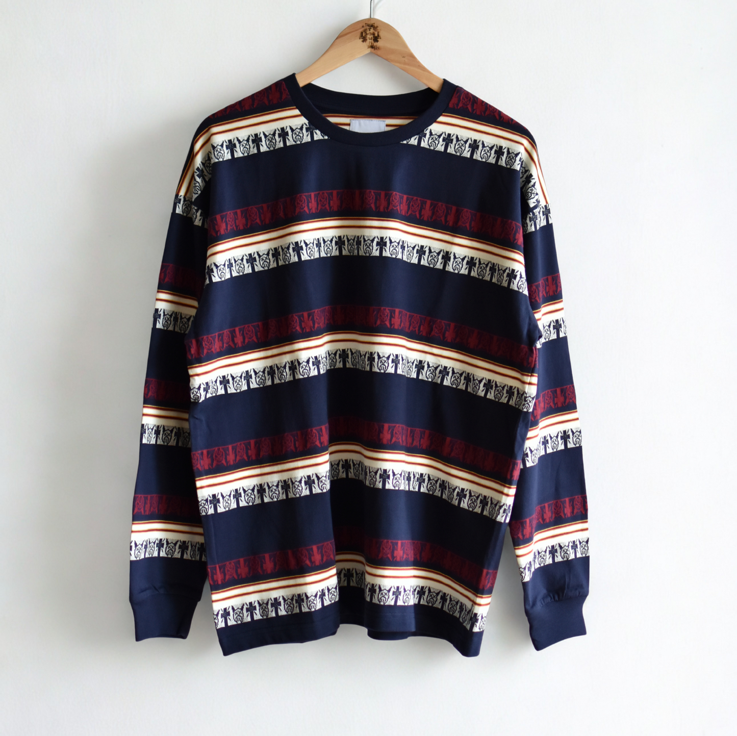 DT JACQUARD BORDER LS TEE