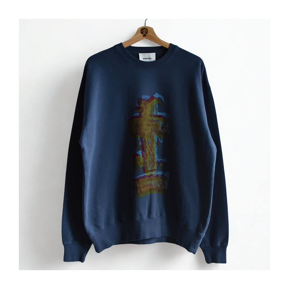 FISH BONE LOGO PRINTED 3D CREW SWEAT