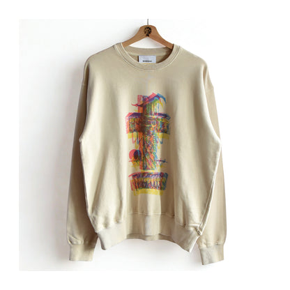 FISH BONE LOGO PRINTED 3D CREW SWEAT