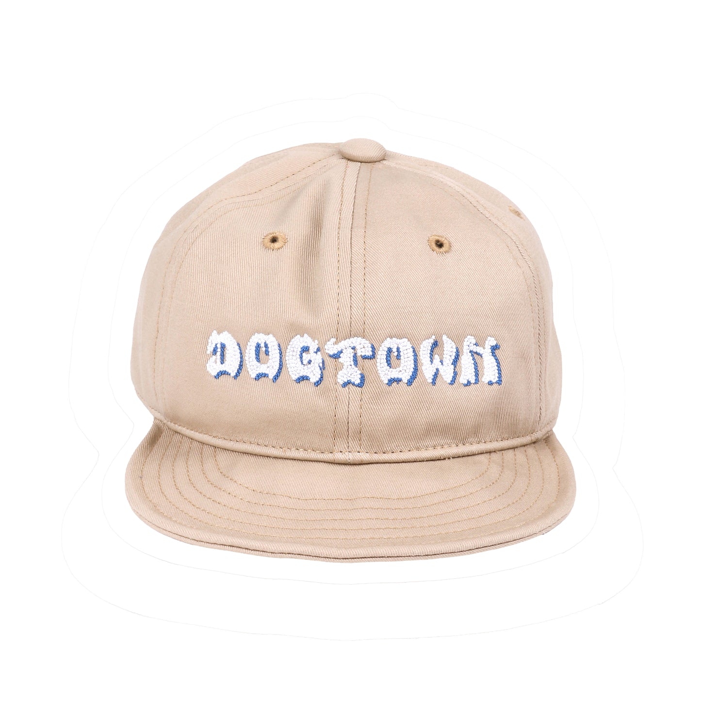 Embroidered logo short visor twill cap