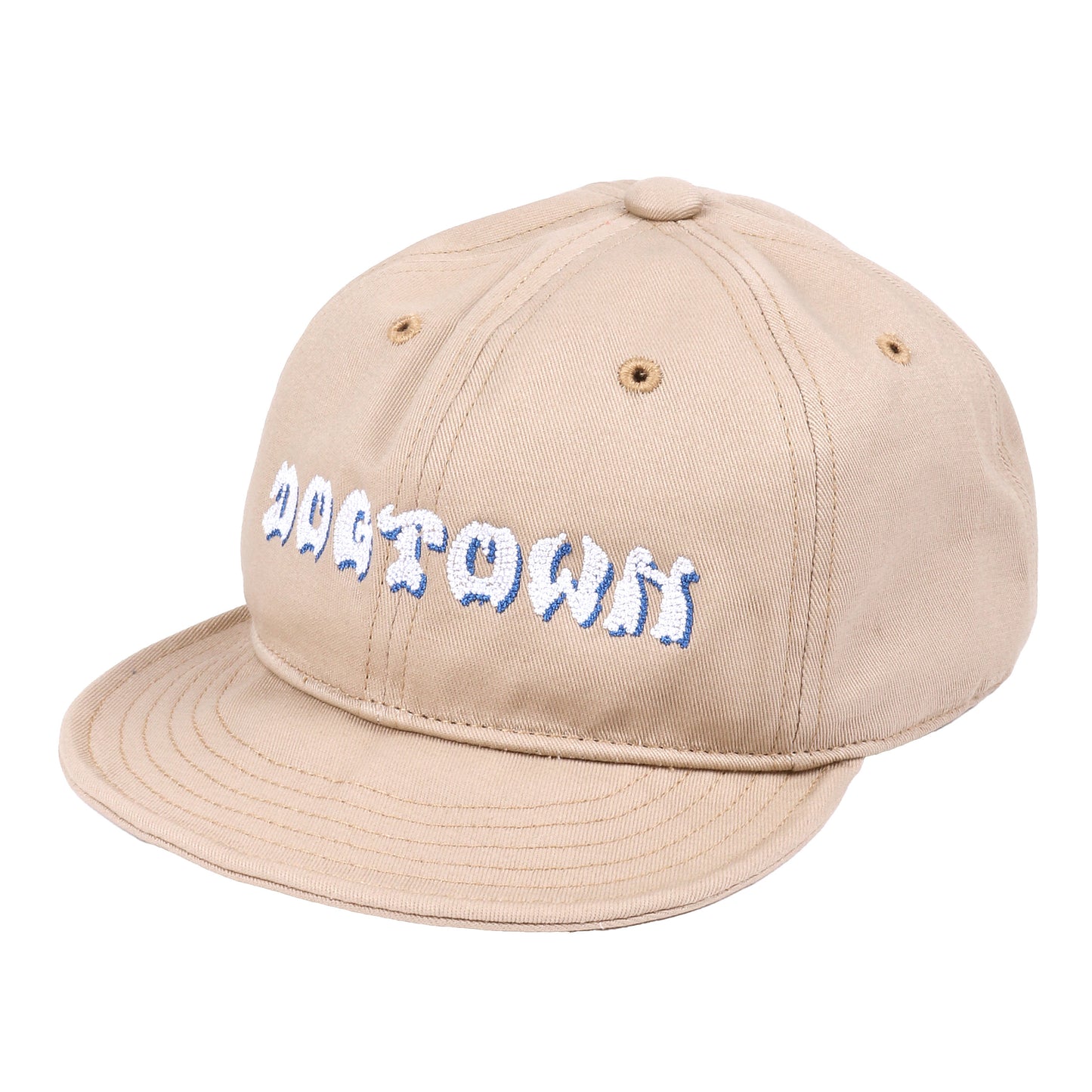 Embroidered logo short visor twill cap
