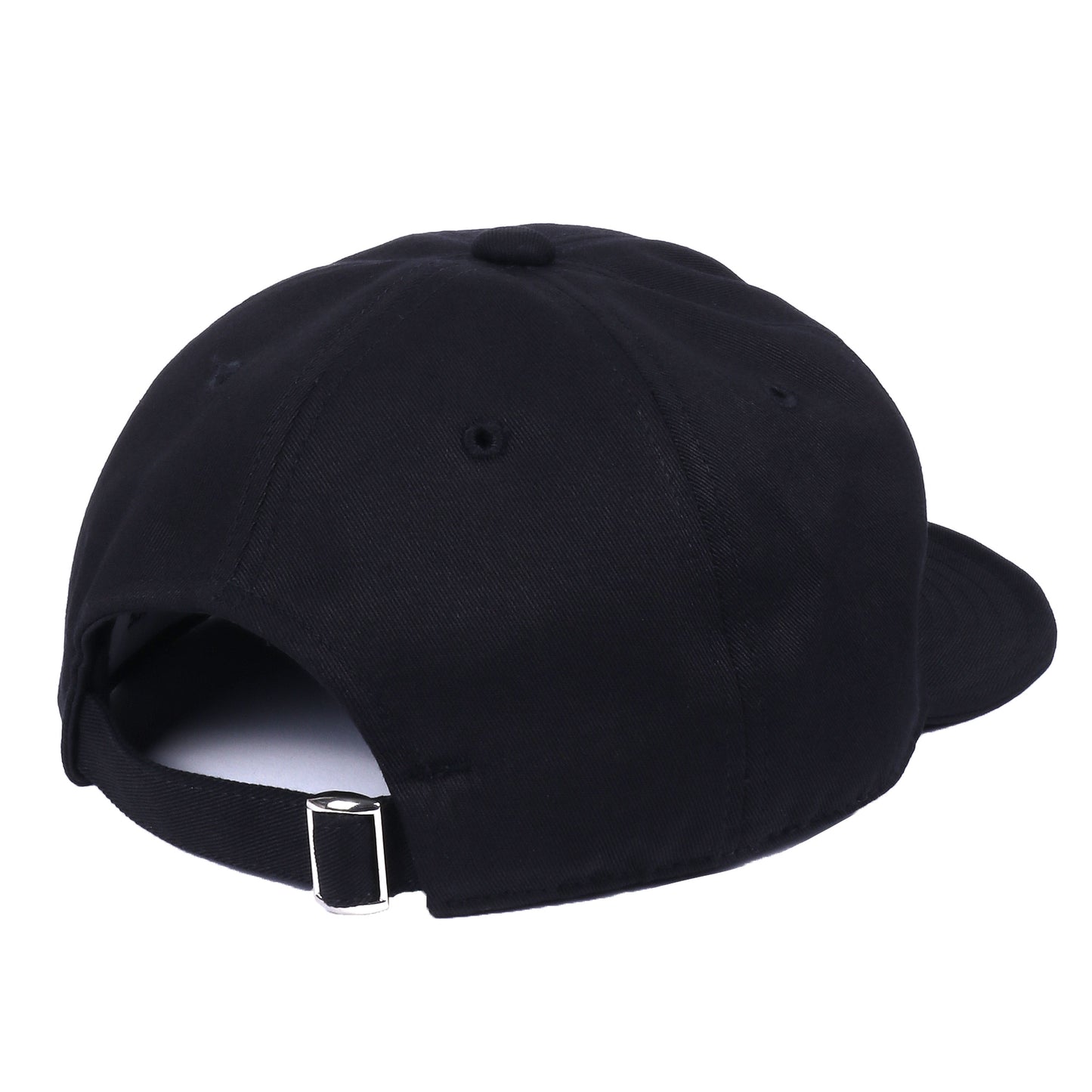 Embroidered logo short visor twill cap
