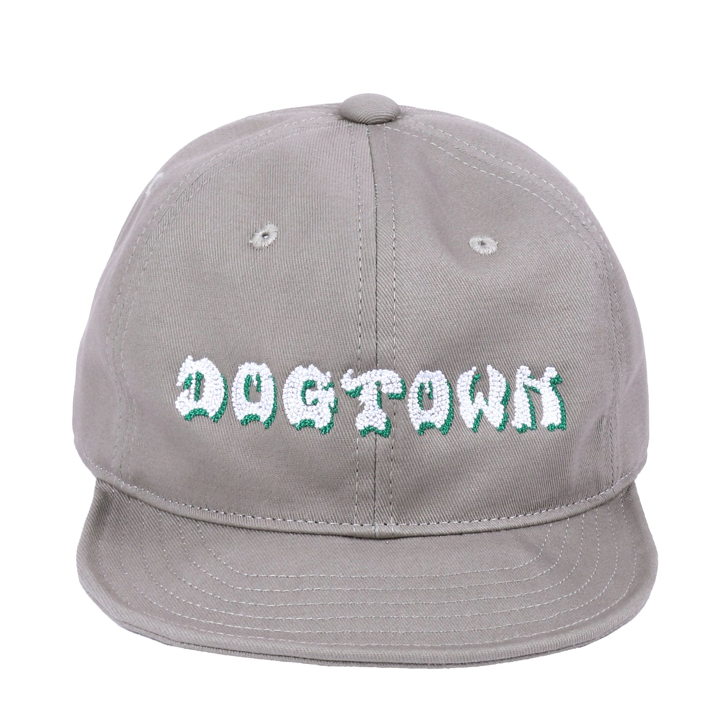 Embroidered logo short visor twill cap