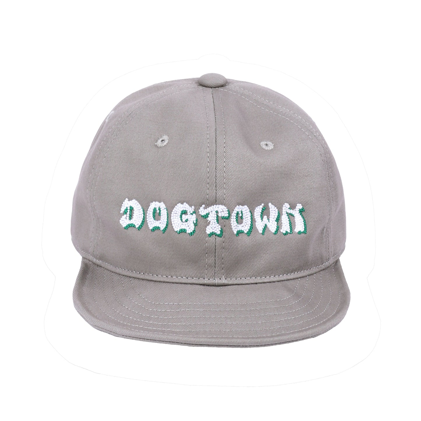 Embroidered logo short visor twill cap