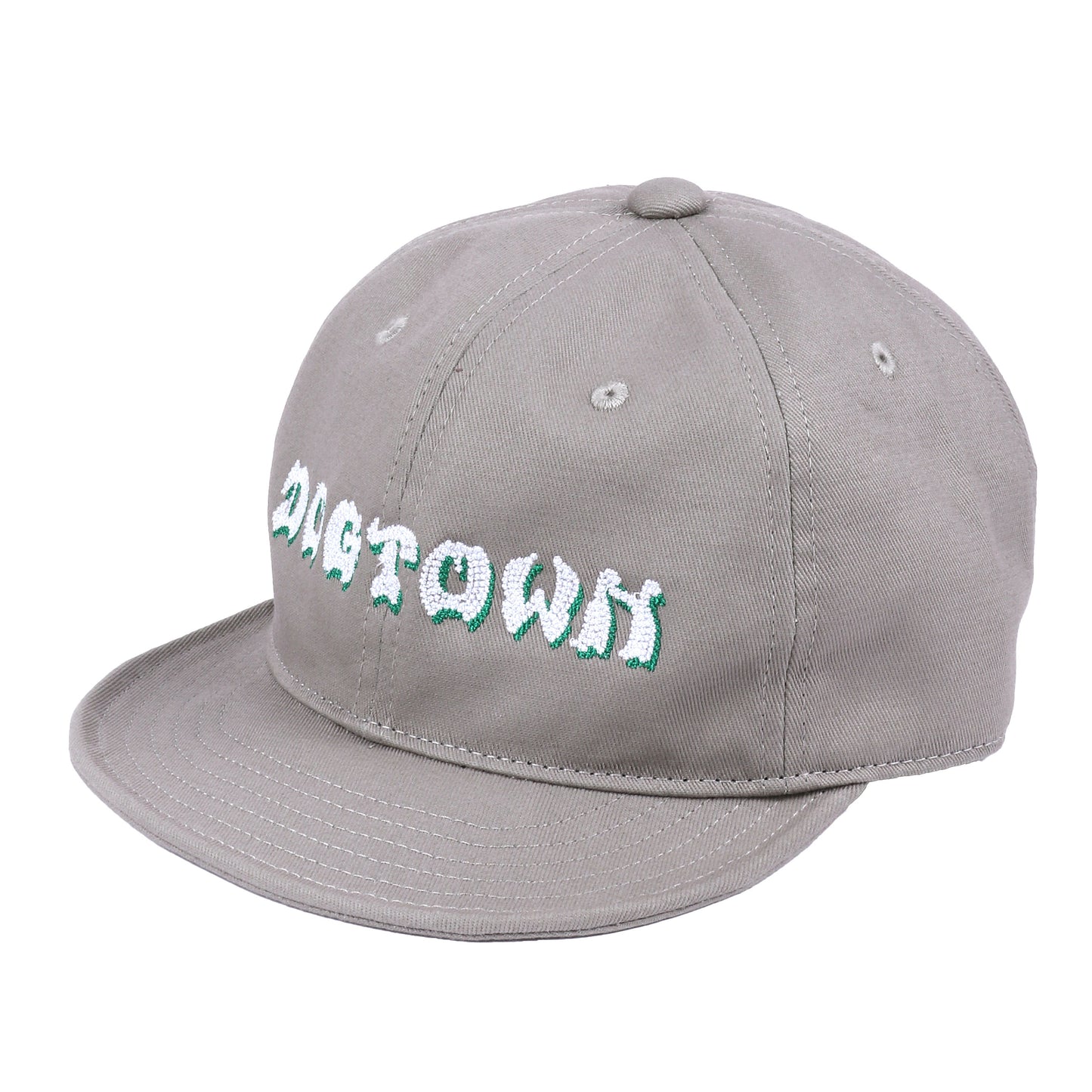 Embroidered logo short visor twill cap
