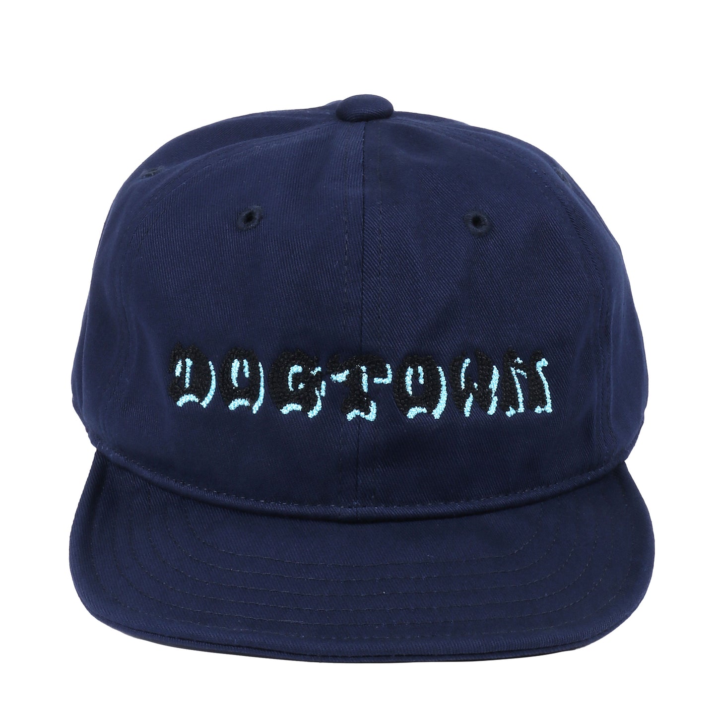 Embroidered logo short visor twill cap