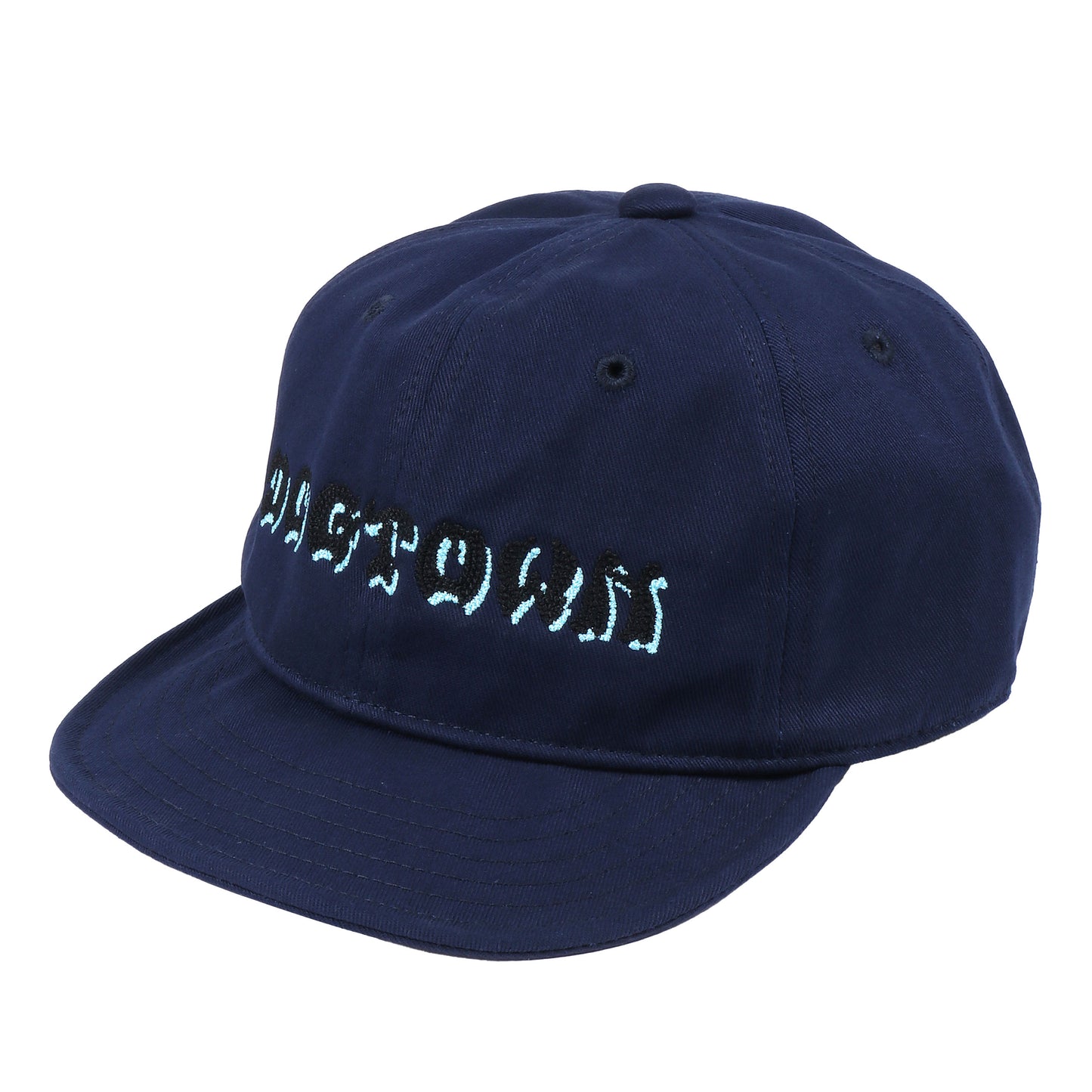 Embroidered logo short visor twill cap